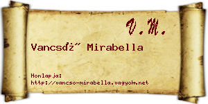 Vancsó Mirabella névjegykártya